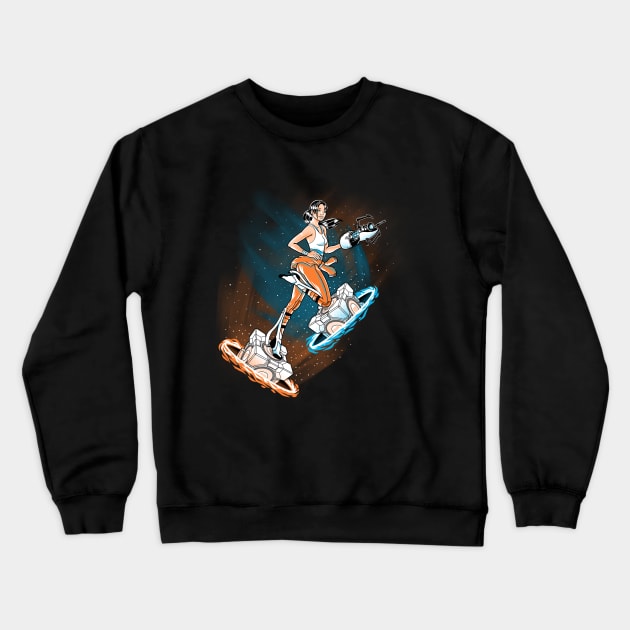 Chell PinUP Crewneck Sweatshirt by Cromanart